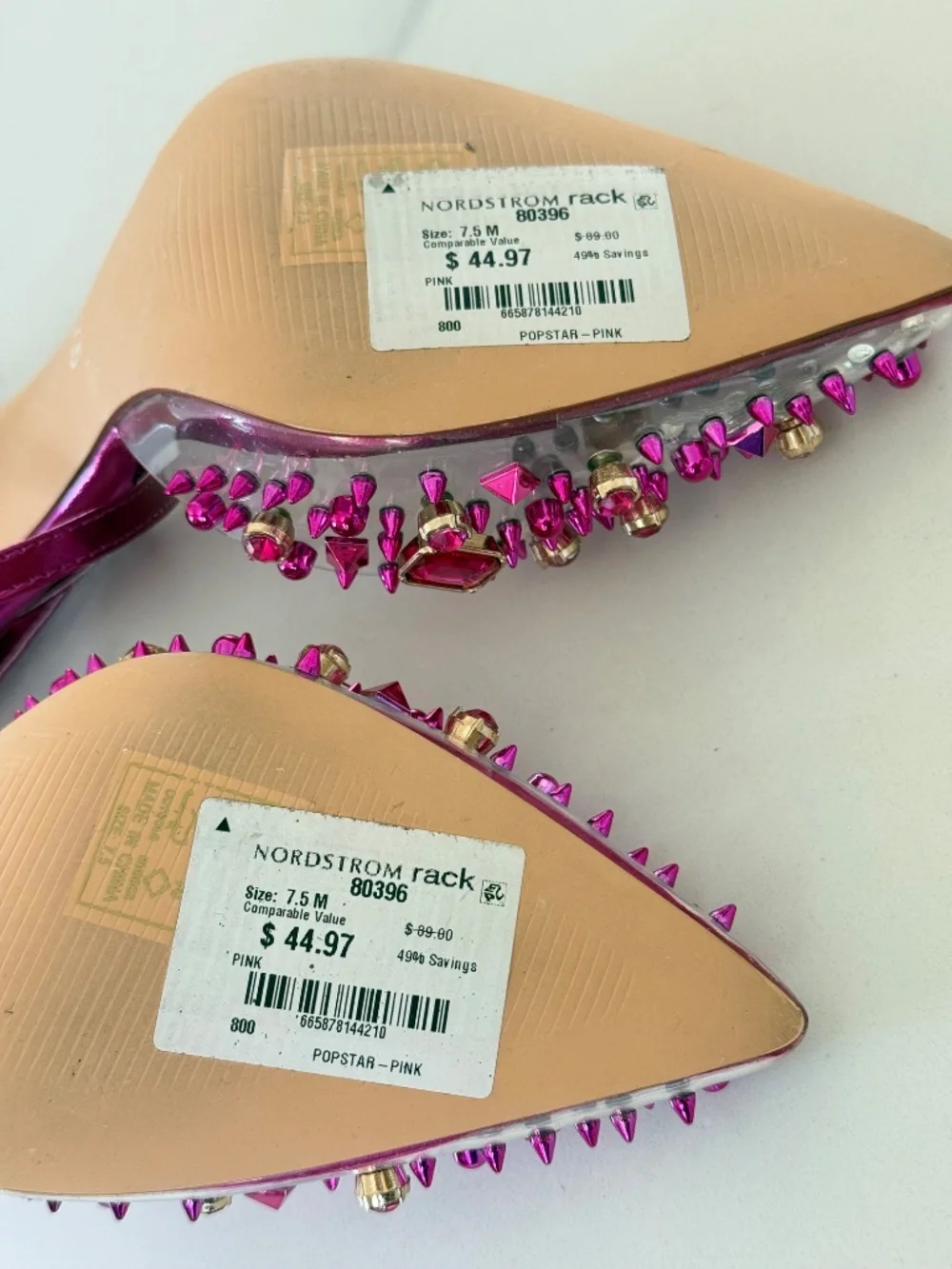 Azalea Wang Arthelia Pink Crystal Embellished Clear Pumps - Picture 14 of 14